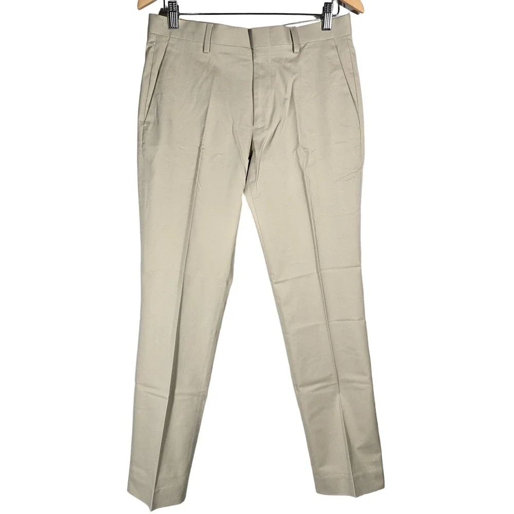 J Crew Thompson Tapered Chino‎ Pants Mens 30x30 Khaki Flat Front Cotton Blend